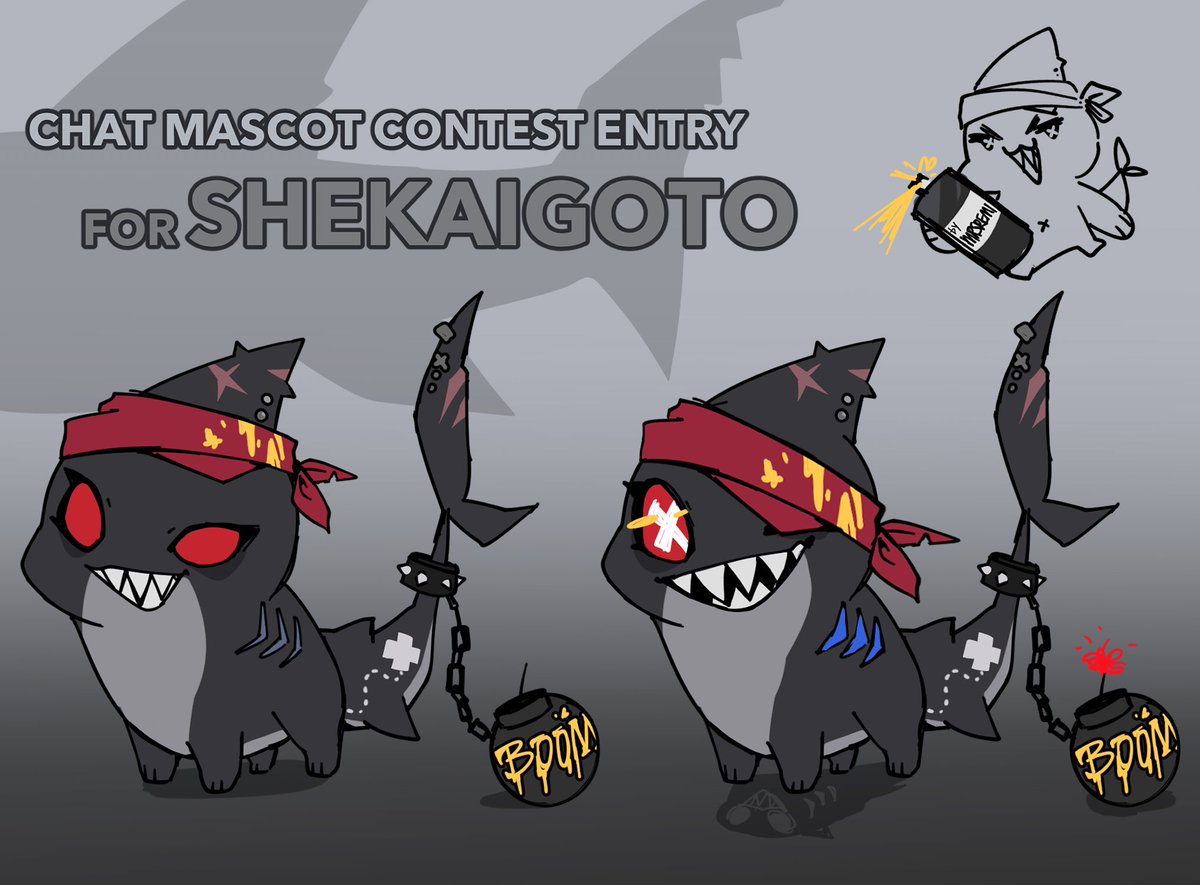 "HA! GET SPRAYED BTCH >:3"

I love designing little guys

dw the bomb is fake (probably)

 #ShekMascot