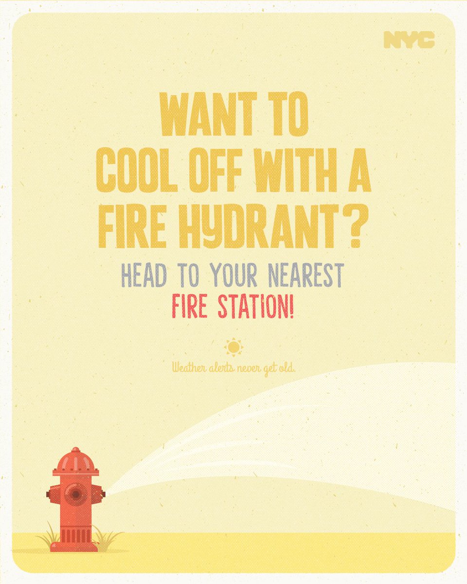 For a convenient way to cool off this weekend, the <a href="/FDNY/">FDNY</a> can put a spray cap on a fire hydrant!

Request a hydrant spray cap at your nearest fire station and never open a hydrant yourself.

Learn more: nyc.gov/site/dep/whats…