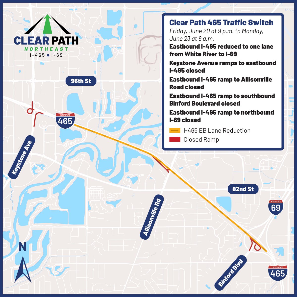 ClearPath465's tweet image. Reminder: Clear Path 465 Traffic pattern change this weekend.

bit.ly/463jgVU