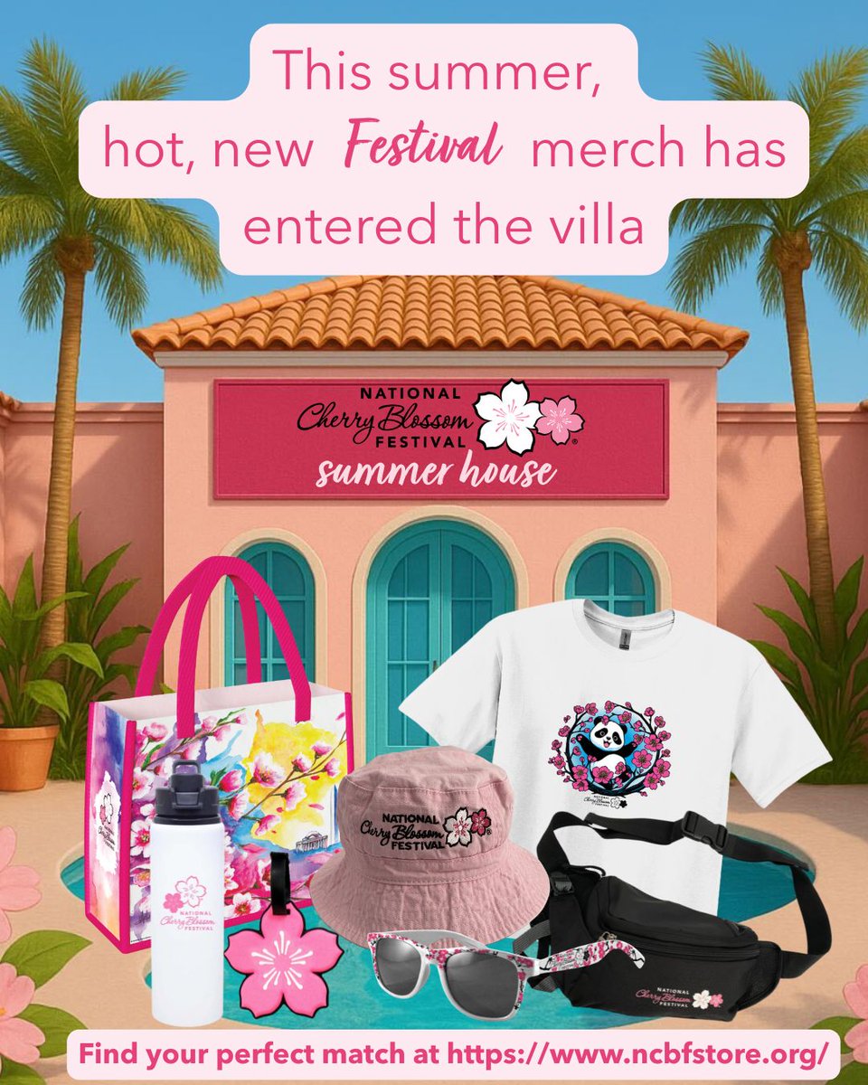 🌸This summer, hot, new Festival merch has entered the villa.🌸

Your ultimate vacay essentials are here — UV color-changing tees, blossom-pink sunnies, luggage tags, bucket hats &amp; more to keep you cool all season long. ☀️🏖️

Find your perfect match: brnw.ch/21wTzeB