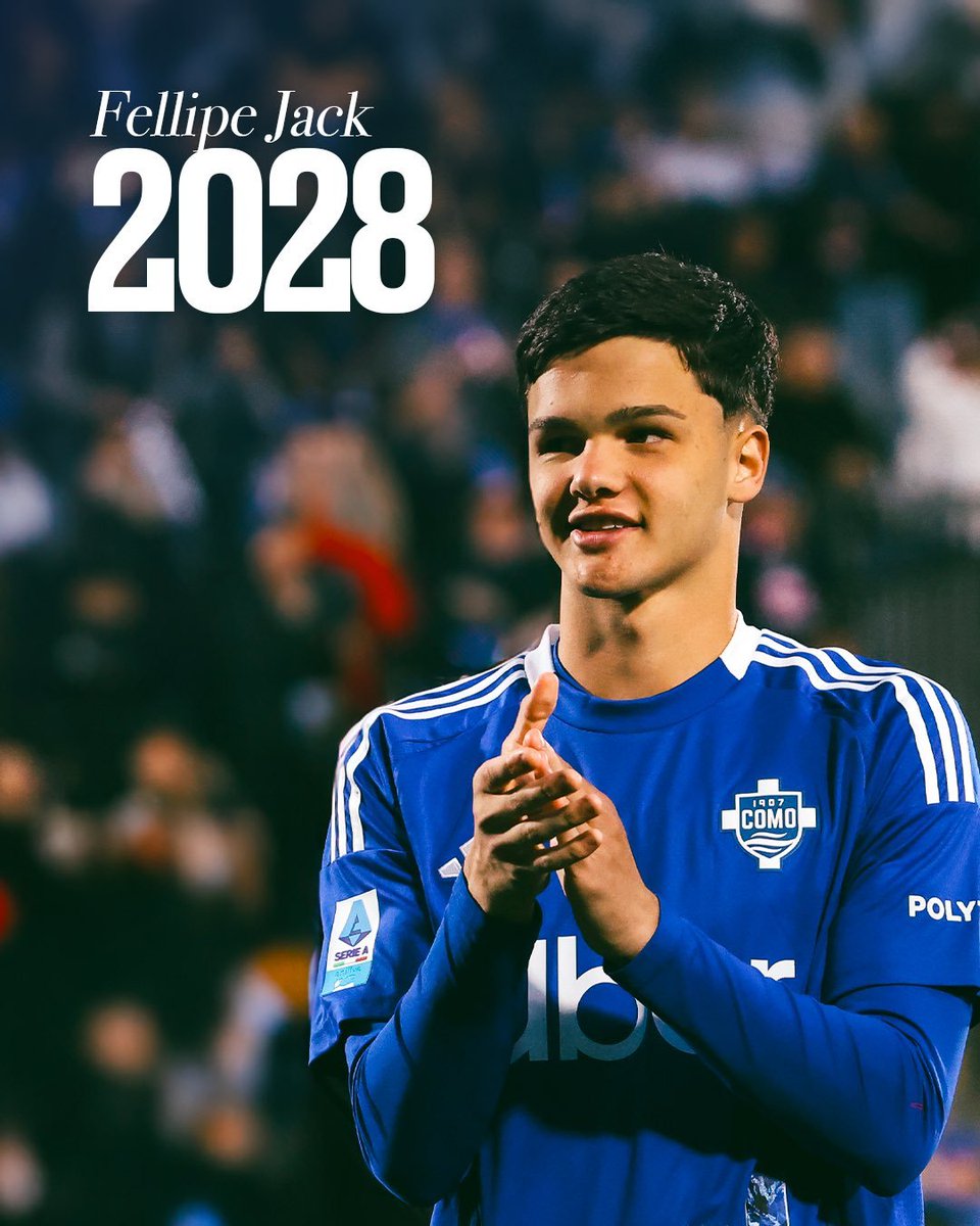🇮🇹 El #Como ejerce la opción de compra sobre el central italiano Fellipe Jack (19 | #Palmeiras) por 2.000.000 €. Firma hasta junio de 2028.