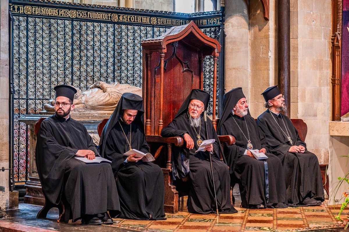 His All-Holiness Ecumenical Patriarch Bartholomew, and His Eminence Archbishop Nikitas of Thyateira were among those present at Choral Evensong at Chichester Cathedral today as part of our 2025 Conference Nicaea Received.