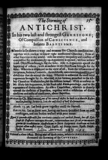 Early Irish Baptist, Christopher Blackwood, defining evil works against the light of nature and reason:

"The setting up of Muhammad, or any other God besides him that is the creator of heaven and earth; Atheism, when any man shall boldly affirm there is no God, Polytheism, when