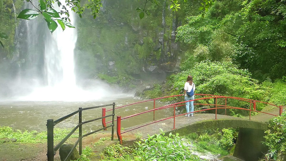 滝の勢いが凄すぎてびびってます…
