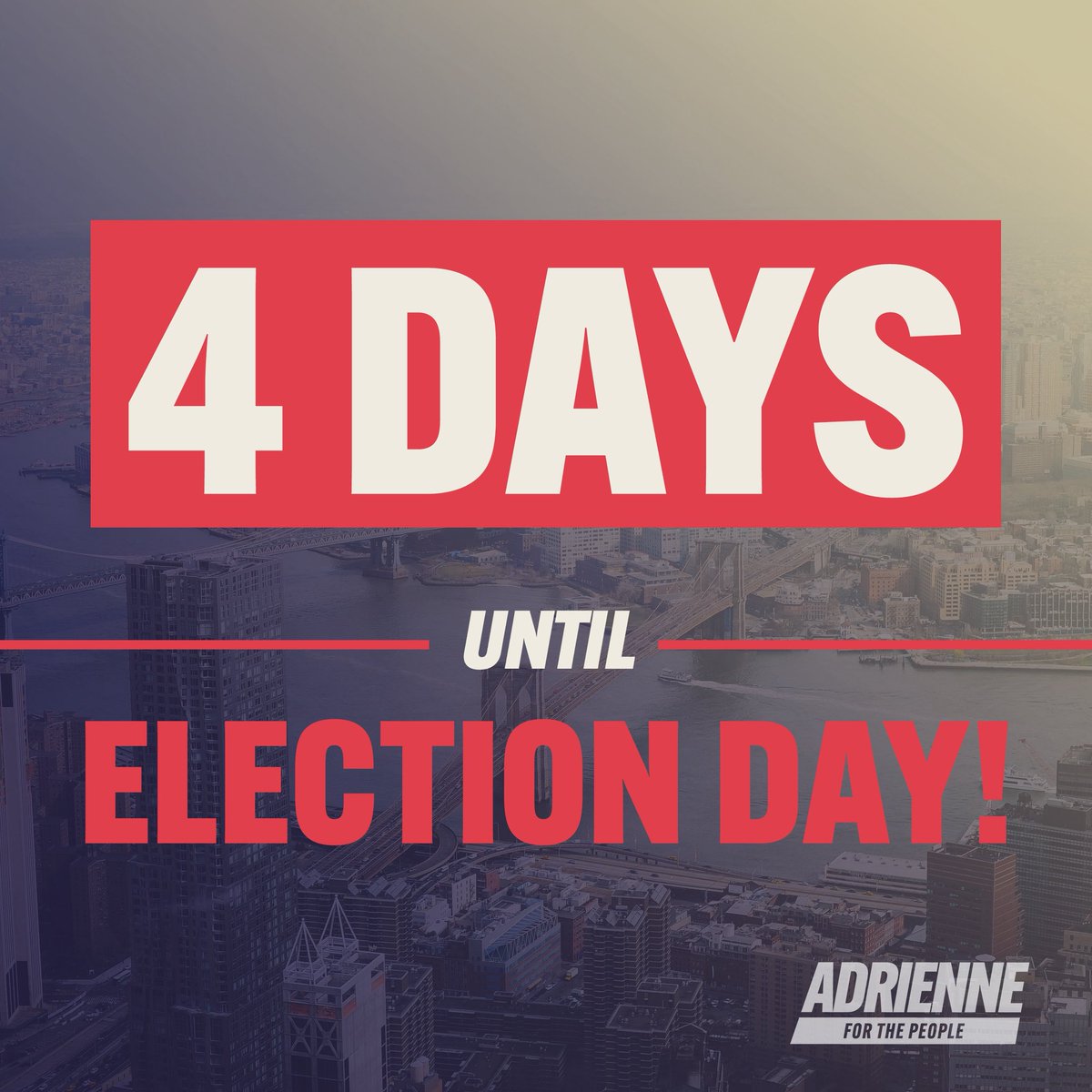 AdrienneEAdams's tweet image. Two days left to vote early by 6/22, and Election Day is 6/24! Make a plan to vote and get all the info you need at vote.nyc