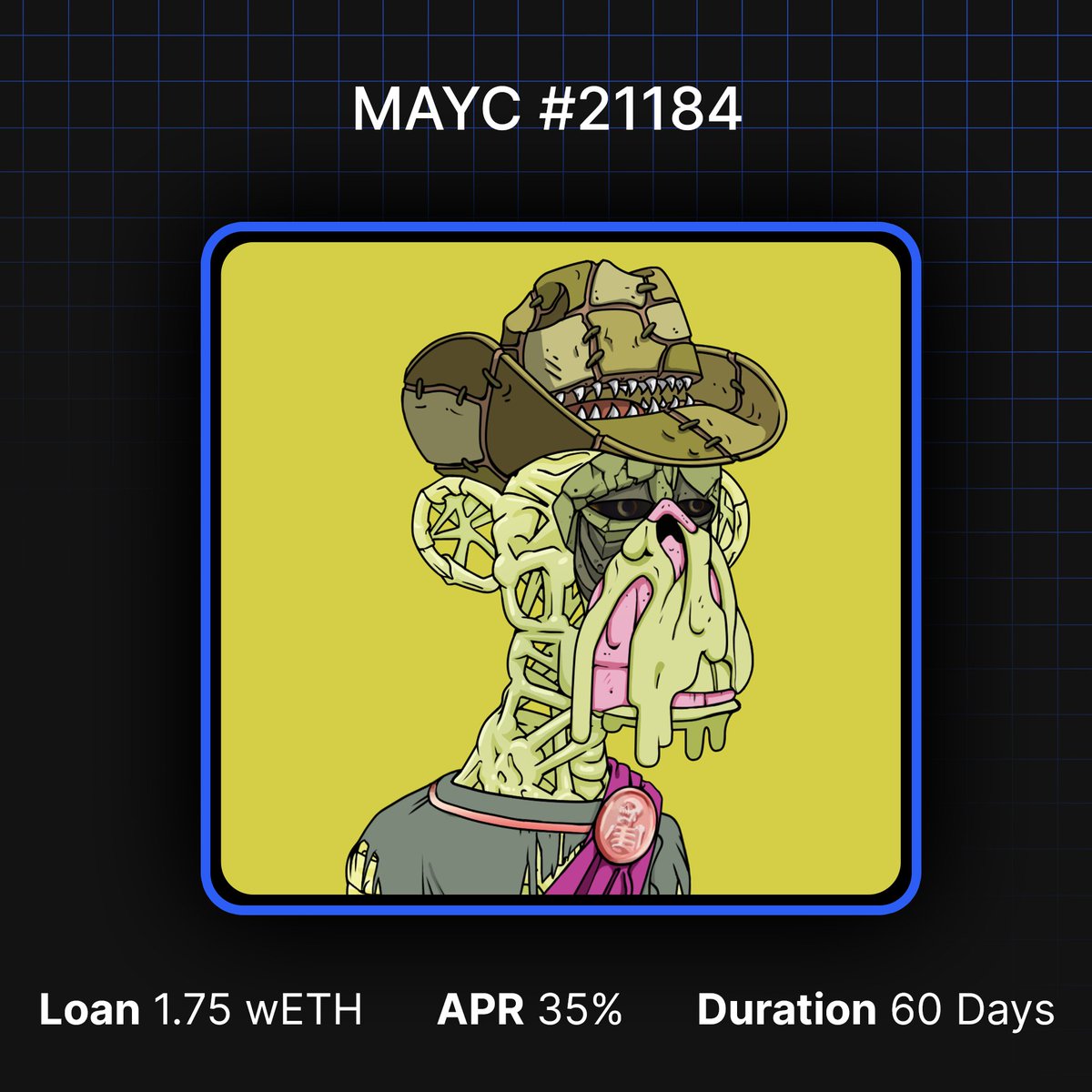 Loan Initiated on Mutant Ape Yacht Club #21184 💰

If you own a MAYC and looking for loan, we have some of the best offers on the market.

Unlock More Crypto on NettyWorth