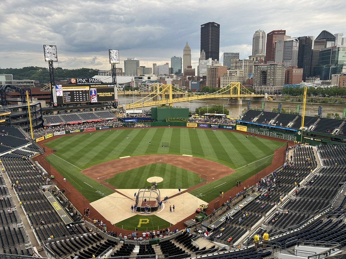 radiohicksie's tweet image. One of the most aesthetically pleasing views in baseball, even on a cloudy day. Rangers open up a three-game series against the Pirates tonight at PNC Park. Coverage on RSN, the RRN and @1053thefan gets underway at 5:00 pm Central.