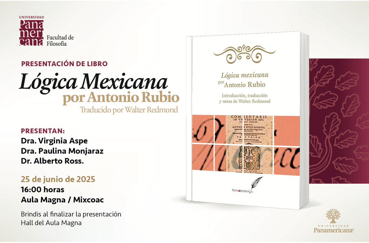 UP - Instituto de Humanidades (@humanidadesup) on Twitter photo 🗣️ Presentación del libro «Lógica mexicana».
🗓️ Miércoles 25 de junio
🕓 16.00h
📍 Aula magna de <a href="/UPMexico/">Universidad Panamericana Ciudad de México</a> 🗣️ Presentación del libro «Lógica mexicana».
🗓️ Miércoles 25 de junio
🕓 16.00h
📍 Aula magna de <a href="/UPMexico/">Universidad Panamericana Ciudad de México</a>