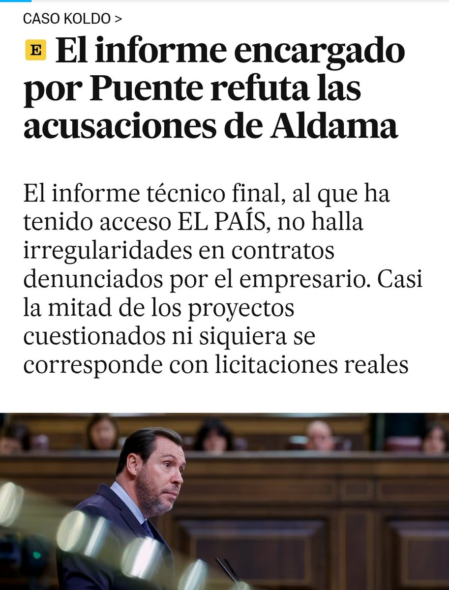 Víctor de Domingo 🇪🇺 (@vdedomingo) on Twitter photo Puente es parte de la trama de corrupción, cuanto menos por encubrimiento.
Enhorabuena por vuestra defensa de la Democracia, <a href="/josemariaolmo/">José María Olmo</a> Puente es parte de la trama de corrupción, cuanto menos por encubrimiento.
Enhorabuena por vuestra defensa de la Democracia, <a href="/josemariaolmo/">José María Olmo</a>