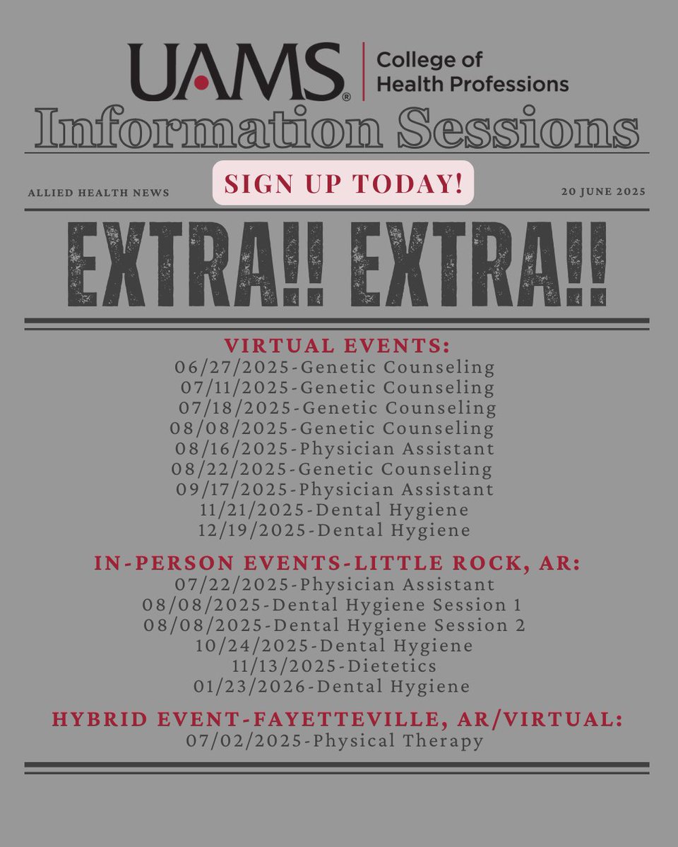 🌟Attention Future Healthcare Heroes 🌟 Are you ready to take the next step in your Allied Health career? 🚀 Join us for our upcoming Information Sessions to discover all the exciting opportunities that await!  Get additional information and RSVP Now: bit.ly/4eXPumE