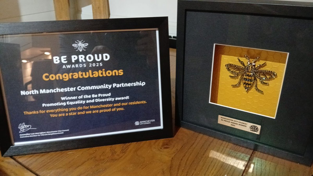 North Manchester Community Partnership (NMCP) (@nmcp2017) on Twitter photo What a great night! And to top it off we won The Promoting Equality and Diversity award at the Be Proud Awards 2025! 🐝
Huge thanks to everyone, we’re proud to serve our amazing community! ❤️<a href="/ManCityCouncil/">Manchester City Council</a>
#BeProud2025 #Manchester What a great night! And to top it off we won The Promoting Equality and Diversity award at the Be Proud Awards 2025! 🐝
Huge thanks to everyone, we’re proud to serve our amazing community! ❤️<a href="/ManCityCouncil/">Manchester City Council</a>
#BeProud2025 #Manchester