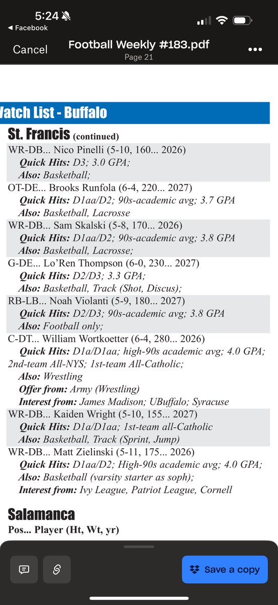 BrianFleischman's tweet image. A special shoutout to Mark Adair & WNY Football Weekly for recognizing the boys from St Francis and all of the other teams in the 716 & 585. Remember nothing is given, everything is earned. The area is loaded with talent. 2025 is going to be an amazing season for all. πποΈββοΈπ₯