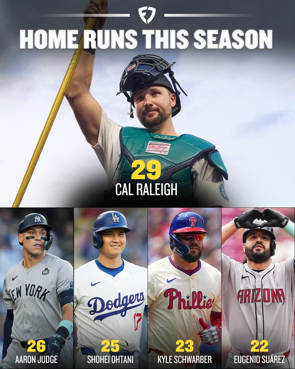 Cal Raleigh is on a historic run 🔱

Leads the MLB in HRs and has more HRs than any catcher in MLB history before the All-Star break 🔥

#MLB | #TridentsUp