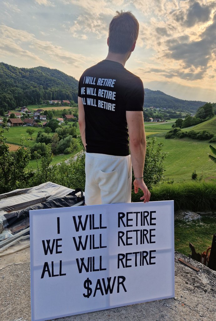 $AWR is a culture of real people and real emotions from all around the world. I am one of them coming from Slovenia, land of green 🇸🇮. We are spreading worldwide and I love this community so much ❤️

Hold the record for the biggest sign (for now)  :)

Btw the shirts are amazing !