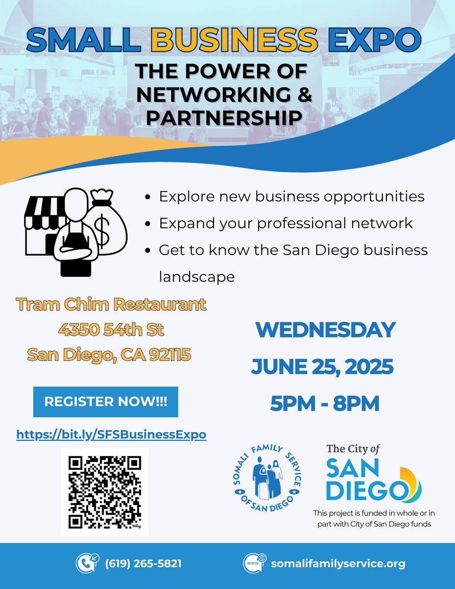 Somali Family Service's Small Business Expo is in a few days, Wednesday, June 25th, 5PM-8PM! At this FREE event, you'll receive valuable resource information and benefit from a supportive professional network. Register today at bit.ly/SFSBusinessExpo
