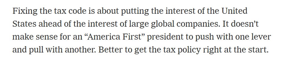 Hard to understand why a President elected to put America first is (still) supporting tax provisions that put Ireland, Singapore and other centers of corporate tax avoidance first

1/3