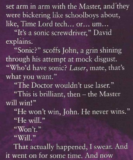 can someone please draw the Doctor and the Master having this conversation?