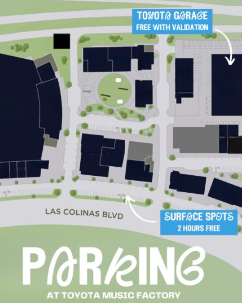 Las Colinas (@lascolinastex) on Twitter photo 🚗 You asked, they listened! <a href="/ToyotaMusicFac/">Toyota Music Factory</a> now makes parking easier than ever. 🅿️ Save or screenshot this:
✔️ 2 hrs FREE in surface lot
✔️ FREE garage parking w/ restaurant or movie validation
✔️ Apple Pay? Use your license plate to validate
📲 Guide: bit.ly/4jMakYb 🚗 You asked, they listened! <a href="/ToyotaMusicFac/">Toyota Music Factory</a> now makes parking easier than ever. 🅿️ Save or screenshot this:
✔️ 2 hrs FREE in surface lot
✔️ FREE garage parking w/ restaurant or movie validation
✔️ Apple Pay? Use your license plate to validate
📲 Guide: bit.ly/4jMakYb