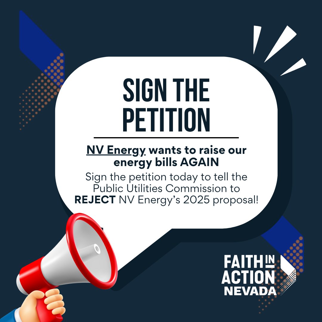 NV Energy wants to raise our bills AGAIN—nearly 10% more per month + new daily charges. Families can’t afford this corporate greed

✍️ Sign the petition to tell the PUCN: REJECT the rate hike
🔗 Sign the petition: bit.ly/3T9M2gd

#RejectTheHike #FaithInActionNV