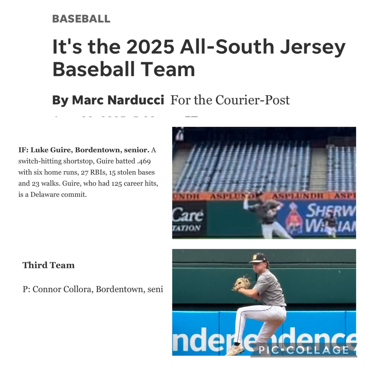 BotownBaseball's tweet image. Congratulations to our guys for making the Courier Post All South Jersey team!
