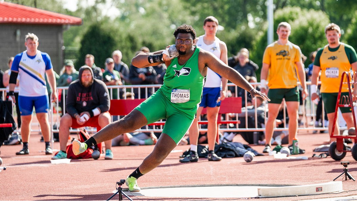 Ethan Thomas is the runner-up in the shot put at the USATF U20 Championships with a toss of 68-7 3/4 (20.92m)!

#UNDproud | #LGH