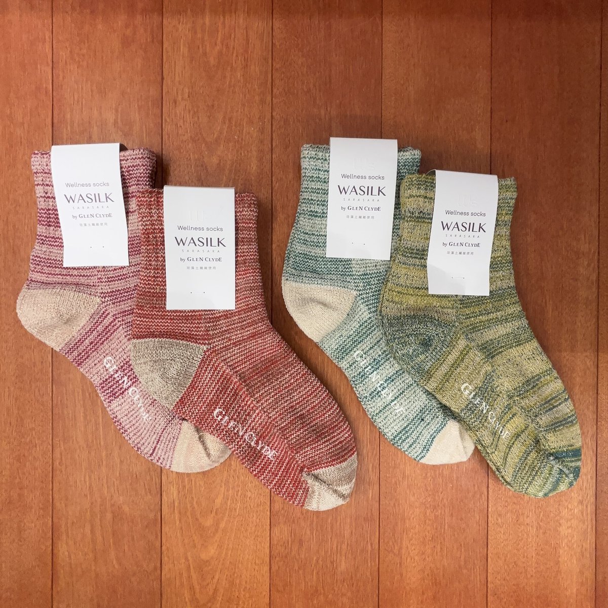 glenclydesocks's tweet photo. ＼＼♫蒸れないソックスあります♫／／

「蒸れとさよならするソックス/WASILKシリーズ」から、
MIXカラーが目を惹く“GINGA WASILK short”をご紹介✨

【Wellness】
item:GINGA WASILK short/蒸れとさよならするソックス
color:全8色
size:23-27.5cm
price:¥3,300taxin

#靴下　＃日本製 https://t.co/msEdJTgrL9