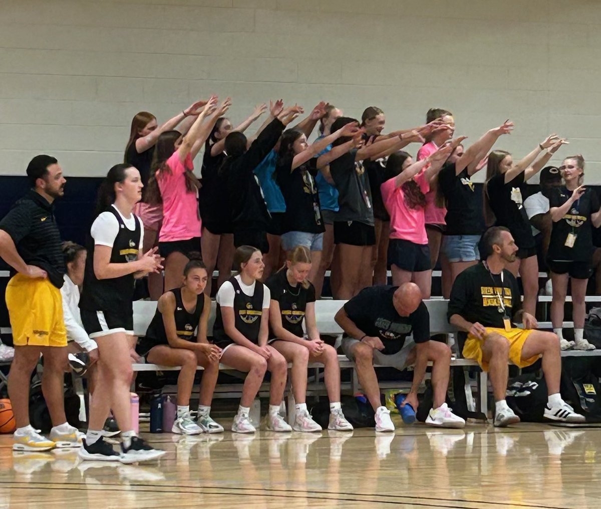 Another great day, varsity is 5-0 after a big win over Windsor tonight and is into the semis of the Top Division Platinum bracket….JV is 4-1 and the the Freshman are 5-0, we couldn’t be more proud of this group!!  🐏😤<a href="/UNC_TeamCamp/">Kristen Mattio Basketball Camps</a> <a href="/MatteoBusnardo/">Matteo</a>
