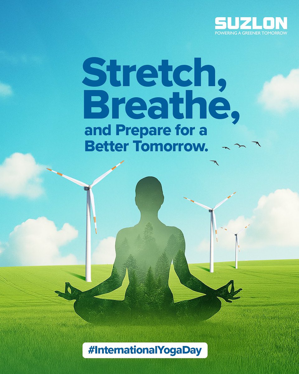 At Suzlon, we believe that balance powers progress within and around us. On International Yoga Day, we celebrate the practice that aligns mind, body, and spirit, much like how renewable energy aligns with the planet for a healthier world.

#InternationalYogaDay