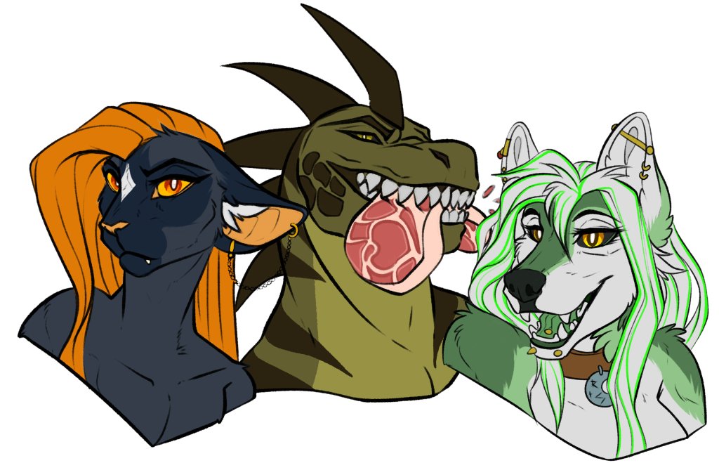 Hexmutt (@hexmutt) on Twitter photo Some bust sketches!
Black cat is an OC of mine
Leezard and woof belong to Raiden and <a href="/ShiarahSilver/">Shiarah Silver-Lyte</a>! Some bust sketches!
Black cat is an OC of mine
Leezard and woof belong to Raiden and <a href="/ShiarahSilver/">Shiarah Silver-Lyte</a>!