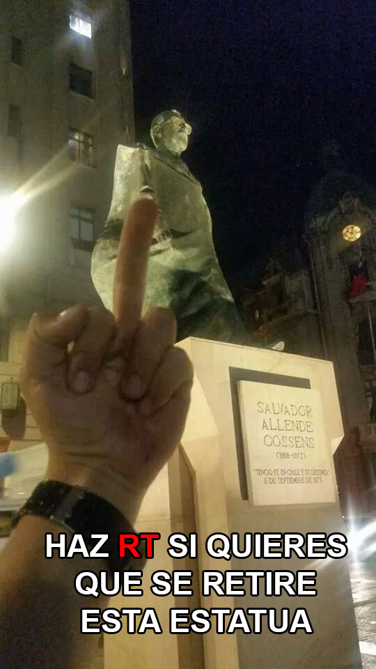 Quieres que se retire la estatua de Allende❓
Responde
A. Sii por favor
B. No
Haz RT para uw sea viral💪🇨🇱