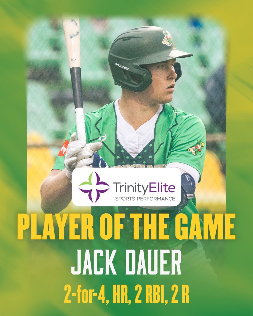 Jack Dauer is tonight's Trinity Elite Sports Performance Player of the Game after a 2-for-4 day that featured a two-run home run.

🍀