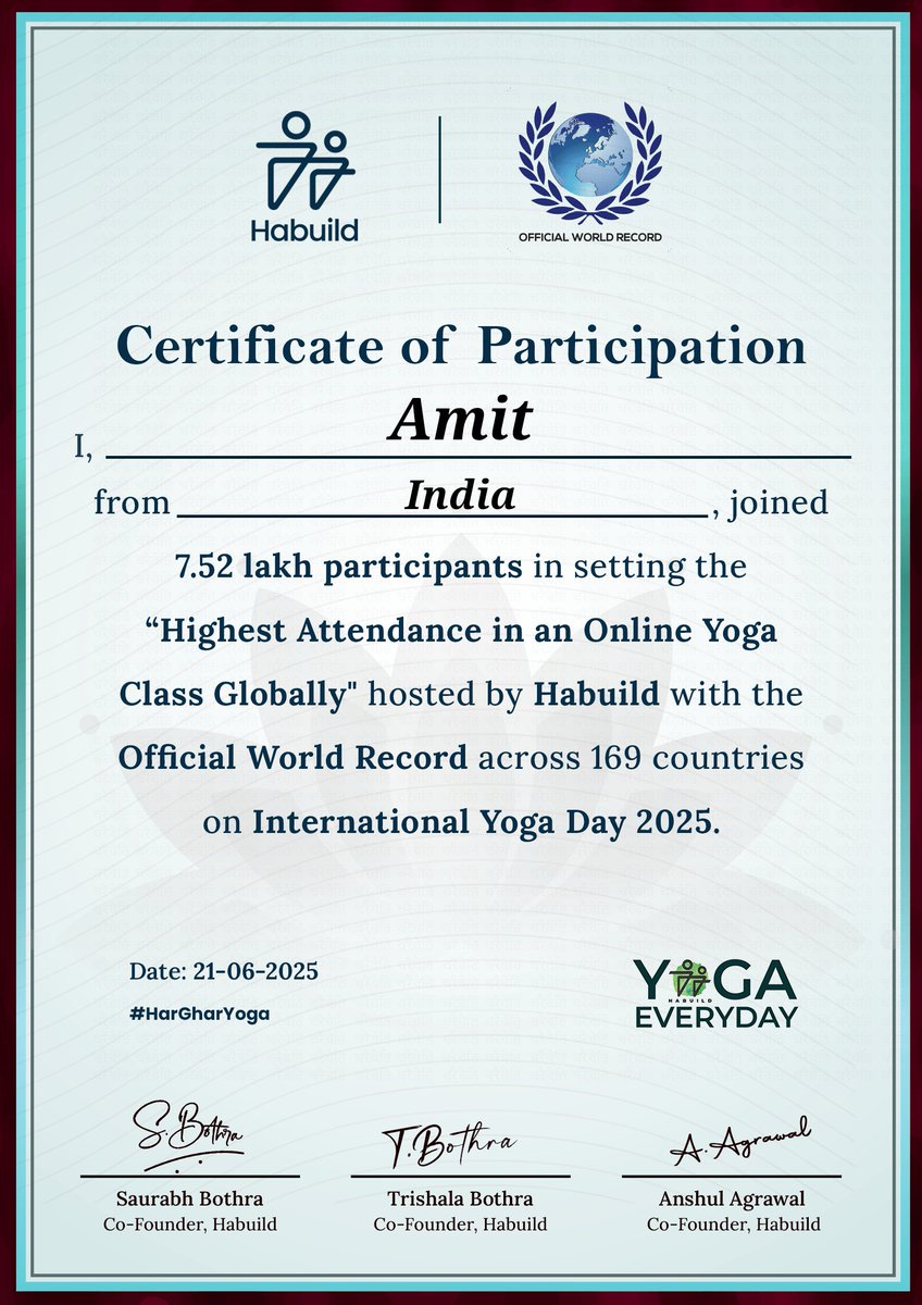 gudamit's tweet image. #HaBuild
#HarGharYoga
#InternationalYogaDay 
#Yoga 
#YogaForOneEarthOneHealth 
#YogaDay2025 
#SaurabhBothra
#YogaDay