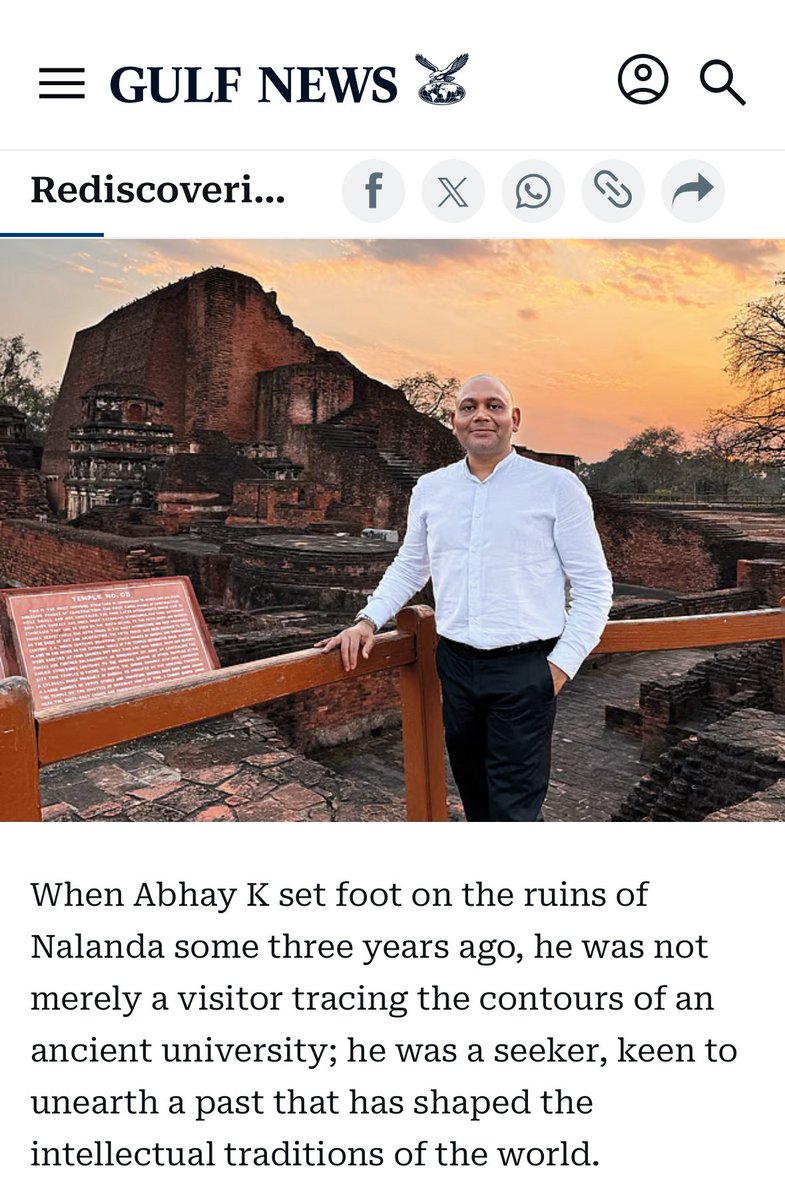 Gulf News carries an insightful conversation with me on #Nalanda’s rich history, its lasting significance and my passion for #writing in its #Friday edition  gulfnews.com/friday/redisco…

Happy weekends, happy reading! 😁