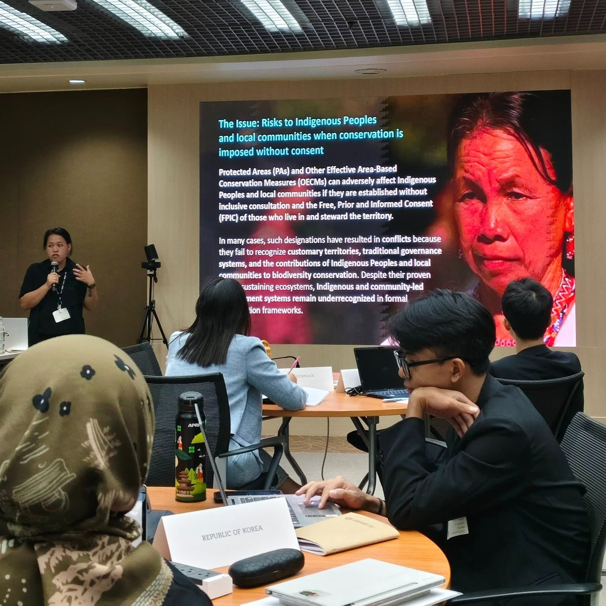 "Providing safeguards, including those addressing gender-based violence, the necessity of free, prior and informed consent, the protection of land rights defenders, and forced displacement, is a must."

Representatives from #IndigenousPeoples and local communities (#IPLCs) and