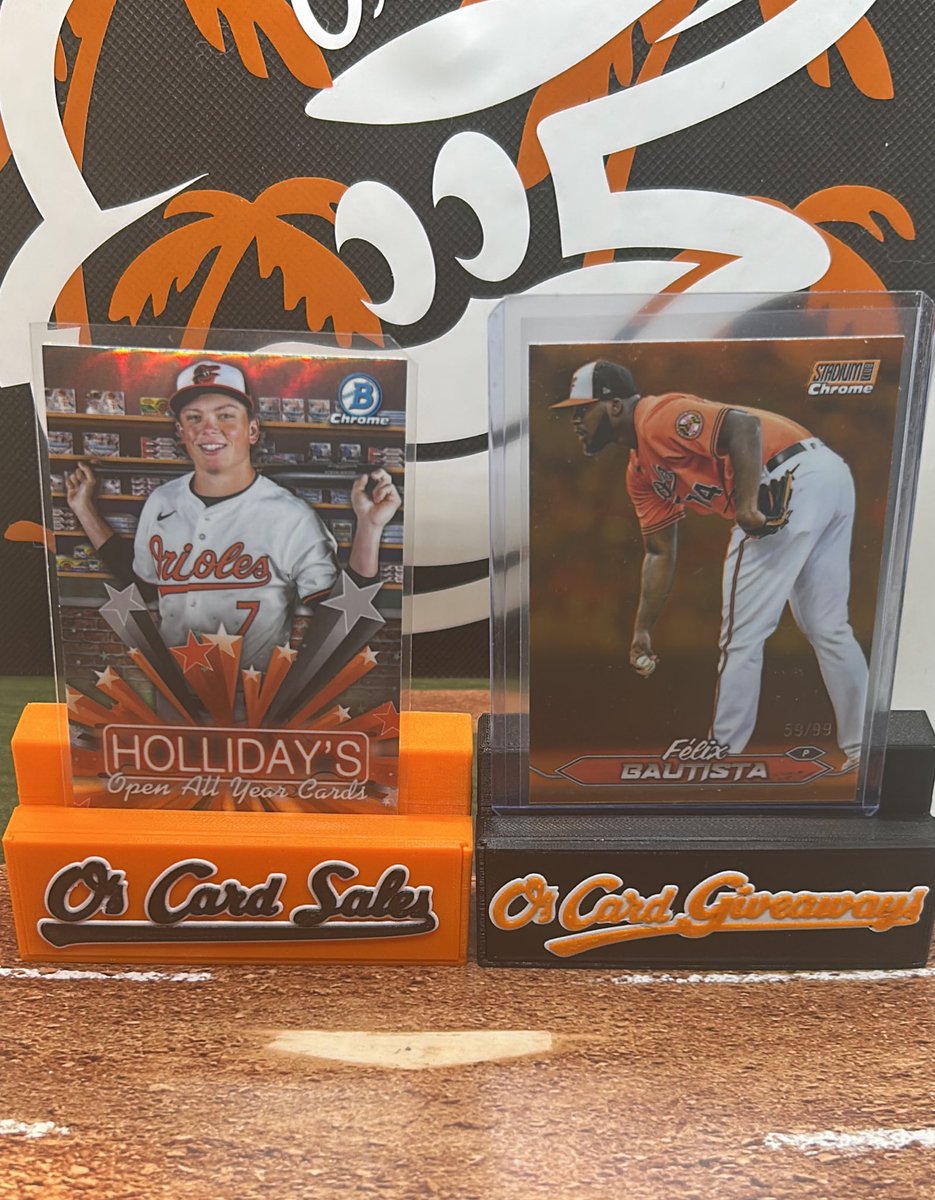 ORIOLES WIN!! Like retweet and follow! I’ll select two lucky winners during the game tomorrow. 1st gets the Bautista /99 2nd gets the Holliday! #Birdland