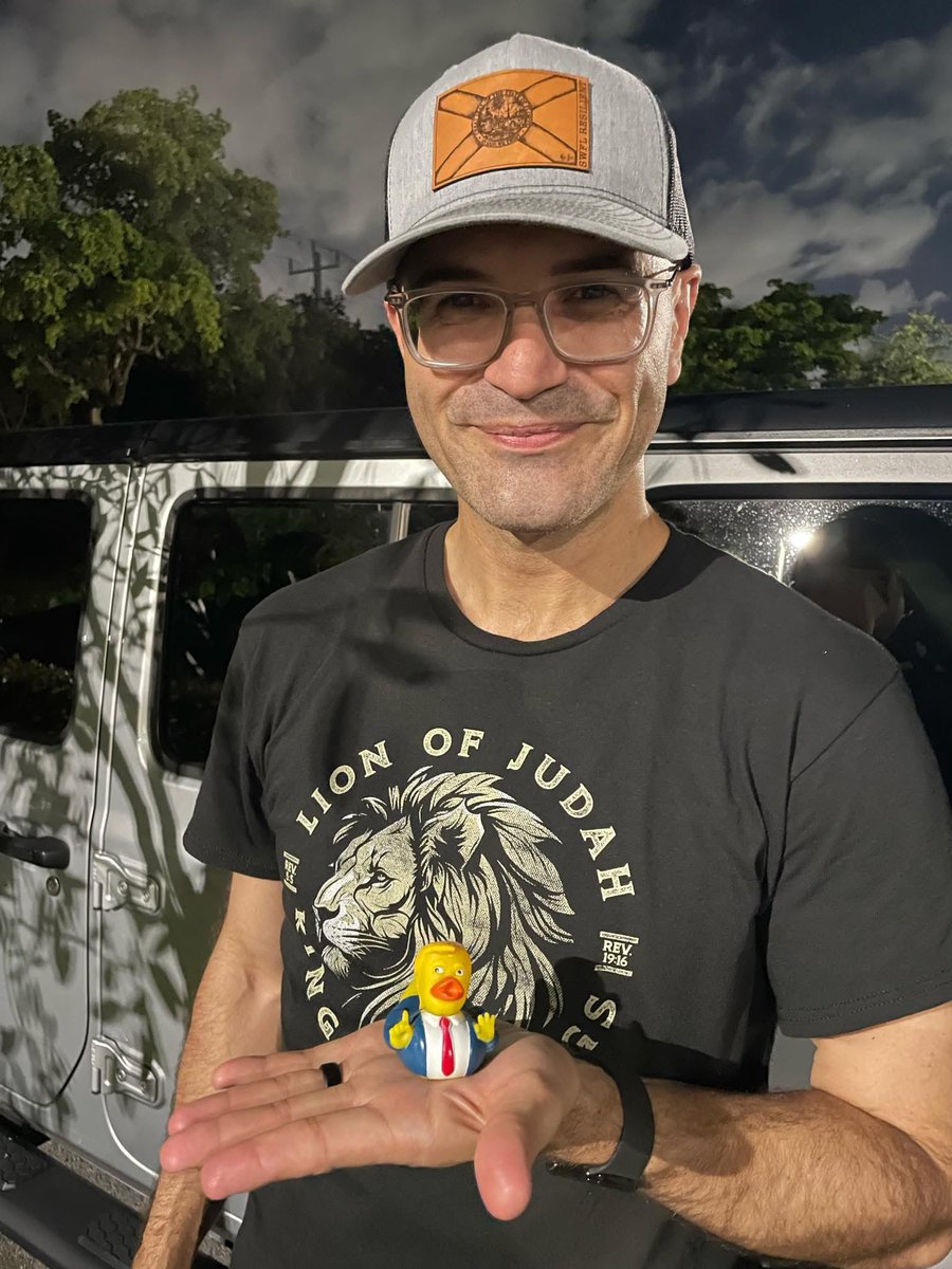 Tom Fabricio (@tpfabricio) on Twitter photo Got ducked tonight at <a href="/GoElevateChurch/">GoElevateChurch</a> in Miami Lakes… with a Trump duck! Definitely my favorite duck so far 🦆🇺🇸 #Ducked #TrumpDuck #ElevateChurch #MiamiLakes #LionOfJudah #DuckedAtChurch #JeepLife #JoyfulJourney Got ducked tonight at <a href="/GoElevateChurch/">GoElevateChurch</a> in Miami Lakes… with a Trump duck! Definitely my favorite duck so far 🦆🇺🇸 #Ducked #TrumpDuck #ElevateChurch #MiamiLakes #LionOfJudah #DuckedAtChurch #JeepLife #JoyfulJourney