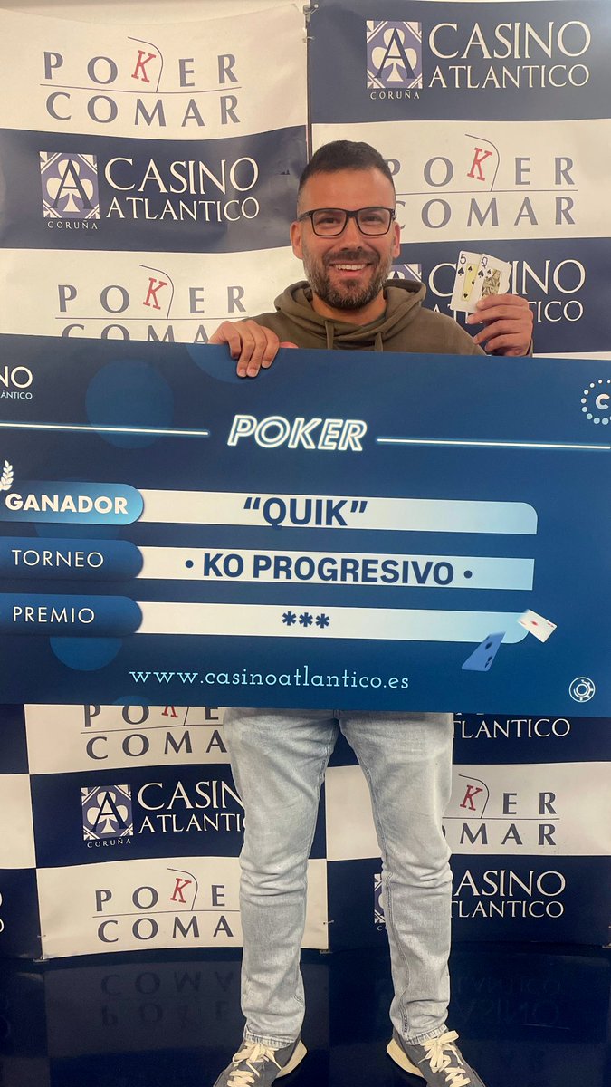casinoatlantico's tweet photo. #LigaAtlantico

❕El #KOProgresivo sigue demostrando ser uno de los mejores torneos del Casino Atlántico tras una durísima FT❕

#QUIK se proclama con la victoria llevándose una suculenta suma de bounties 🤑

Él poker no descansa y mañana #BountyHunter en @casino_santiago https://t.co/s0X5xz8z68