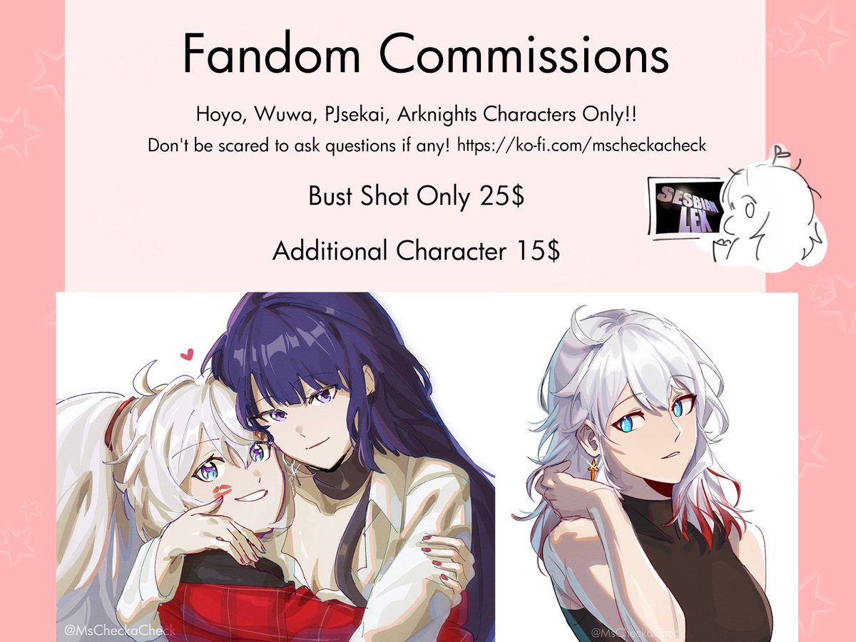 Trying out a diff type of c0mm! Only 5 slots! RTs appreciated 🙇