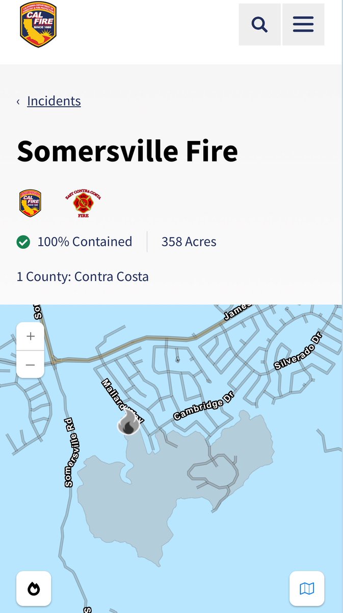 calfireSCU's tweet image. Earlier today, crews returned to the #SomersvilleFire site to ensure the fire remains fully extinguished. Thanks to the swift work by @ContraCostaFire &amp;amp; CAL FIRE this past Wednesday, no homes were lost.
✅Efficient response
✅Community protected
#CALFIRE