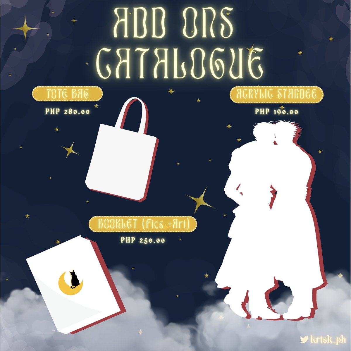 Krtsk_PH's tweet image. 🌙✨ A few more treasures from our tale… ✨🌙
As the moonlight deepens....
We unveil our magnificent 𝐀𝐝𝐝-𝐎𝐧𝐬 ! 🌌📖
A little magic, for those who believe in stories. 🖤
Which one will you bring for this fairytale? 🐈⬛🌙
#ChasingTheMoon
#KRTSKCSE2025