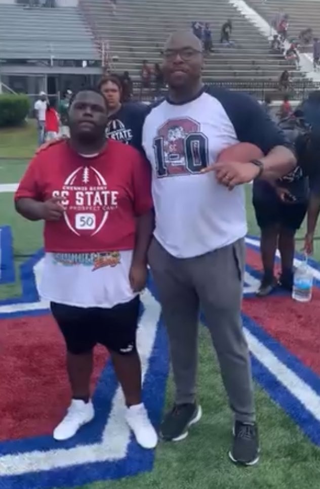 Really enjoyed my time at sc state 1-0 camp today thanks go out to <a href="/SCState_Fb/">South Carolina State Football</a> <a href="/Coach_Poke/">Markus Lawrence</a> for teaching me more about and getting me better at my position