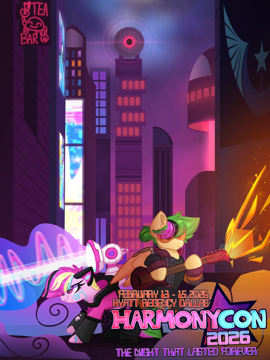 HarmonyCon Dallas (@harmonyponycon) on Twitter photo 🔥WAKE UP PONIES - WE'VE GOT A CON TO PUNK🔥
THIS FEBRUARY, return to Dallas Texas for a weekend celebration of My Little Pony - with the sights & sounds of 🔥CYBERPUNK🔥
🌕Introducing: #HarmonyCon2026: THE NIGHT THAT LASTED FOREVER!🌕
🔥FEBRUARY 13TH - 15TH🔥
(Art:<a href="/LBRCloud/">Brittney Ackerman</a>) 🔥WAKE UP PONIES - WE'VE GOT A CON TO PUNK🔥
THIS FEBRUARY, return to Dallas Texas for a weekend celebration of My Little Pony - with the sights & sounds of 🔥CYBERPUNK🔥
🌕Introducing: #HarmonyCon2026: THE NIGHT THAT LASTED FOREVER!🌕
🔥FEBRUARY 13TH - 15TH🔥
(Art:<a href="/LBRCloud/">Brittney Ackerman</a>)