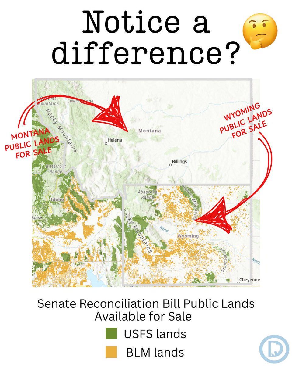 Notice anything different about the lands available for sale in Montana vs. Wyoming in the Senate's reconciliation bill? 

That's because Montana has a Representative who stood up for the people he represents and Wyoming has leaders who are selling us out.