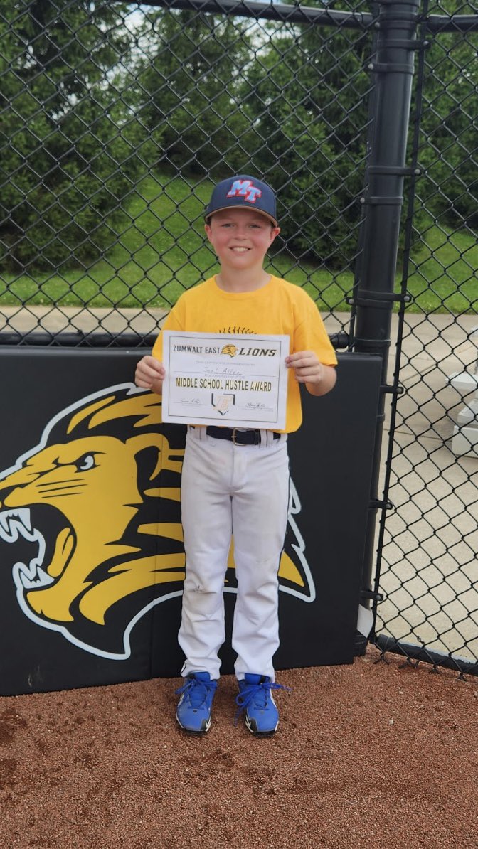 FZE Baseball (@fze_baseball) on Twitter photo Middle School Camp Hustle Award. Middle School Camp Hustle Award.