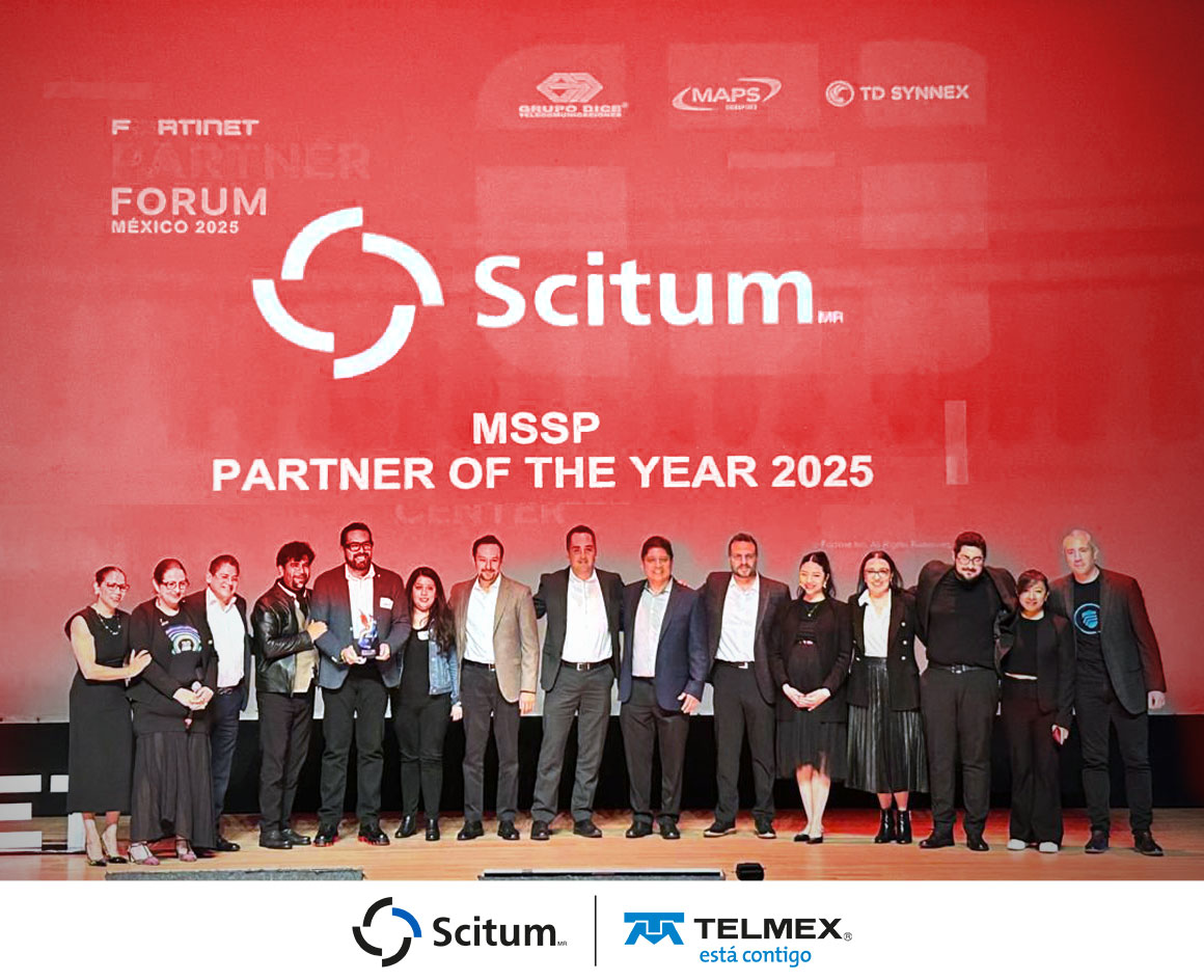 Participamos en el "Fortinet Partner Forum México 2025", un evento exclusivo para socios de negocio donde se discutieron las últimas tendencias en soluciones de ciberseguridad y compartimos estrategias de crecimiento.

🎉 Además, Scitum TELMEX fue reconocido por cuarto año