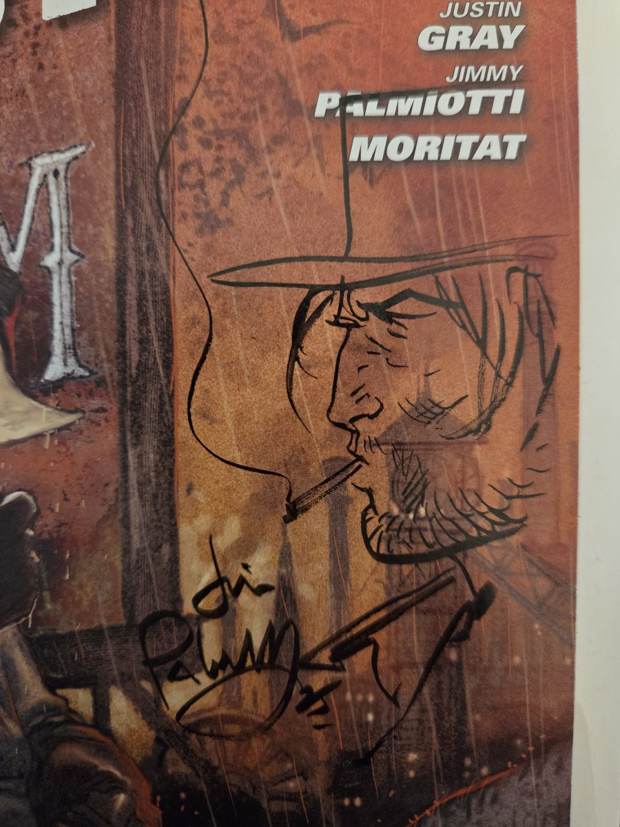 Day 1 #heroescon sigs from the great <a href="/jpalmiotti/">Jimmy Palmiotti</a> and thanks to <a href="/KatyCandy16/">Katy Candy 🍬</a> for getting an awesome Jonah Hex remarque for me. Jimmy and Amanda are always a must see at any con