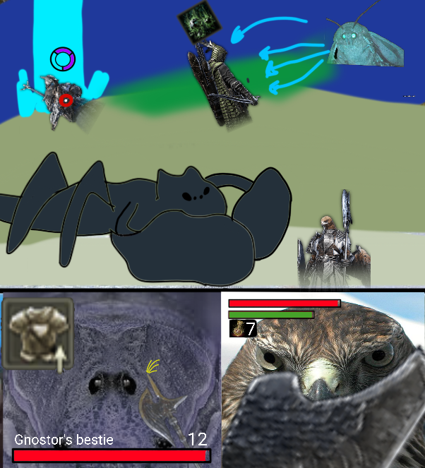 Artistic representation of how it feels fighting Gnoster in #NIGHTREIGN as a Guardian Main