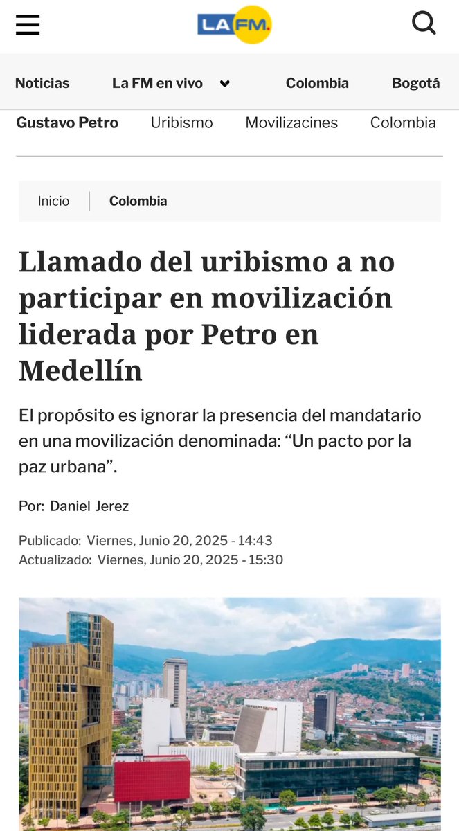 Sebastián López V. (@sebaslopezv) on Twitter photo 🚨Petro no quiere a Antioquia. Acá no va a venir a hacer campaña. 💪🇨🇴
➡️ lafm.com.co/colombia/llama… 🚨Petro no quiere a Antioquia. Acá no va a venir a hacer campaña. 💪🇨🇴
➡️ lafm.com.co/colombia/llama…