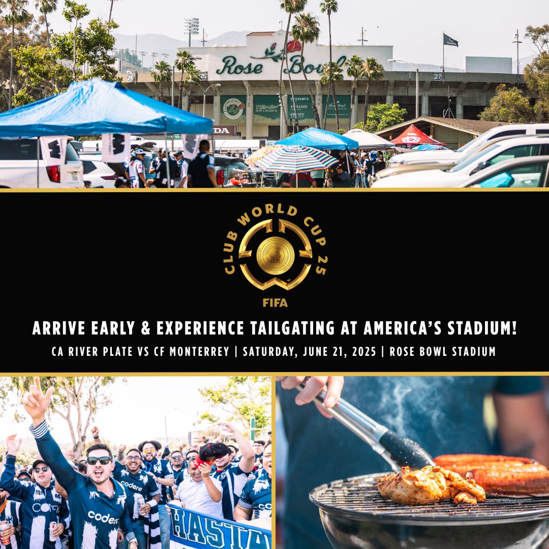 Arrive early &amp; experience tailgating at America's Stadium! ⚽️🌹

To review tailgating guidelines &amp; match day information, visit rosebowlstadium.com/events/details…

#FIFACWC #rosebowl