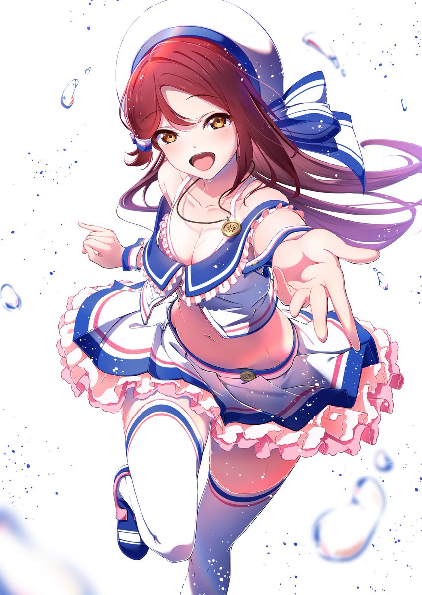 渡辺曜 「なんかFinaleっぽい過去絵あるかなって思ったけどなかったので暑いから水着絵あ」|あまきちゃん@チリライバー🇨🇱のイラスト